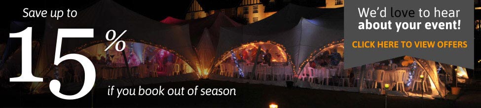 save up to 15% on marquee hire when booking out of season
